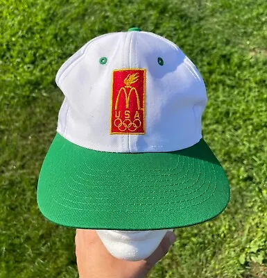 Vintage McDonald's 2000 Sydney Olympics Promo Snapback Hat Cap White/Green • $15