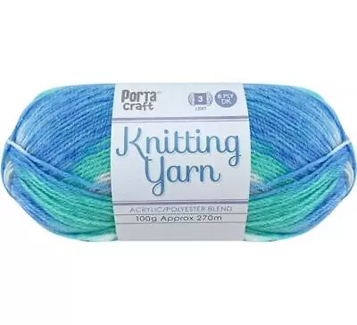 Knitting Yarn 100g 270m 8ply Multi Sea Mist (Product # 189726) • $3.30
