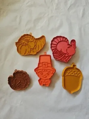 Vintage Hallmark Fall Thanksgiving Halloween Plastic Cookie Cutters Lot Of 5 • $6.25