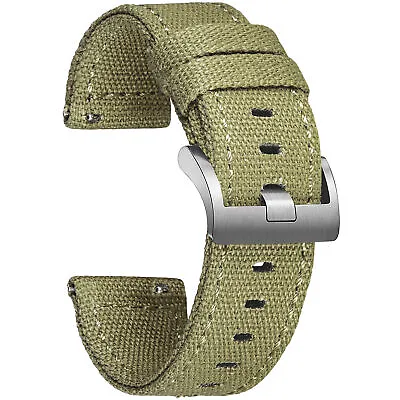 Canvas Watch Band 18 20 22MM Quick Release Military Fabric Watch Strap Men Women • $14.99