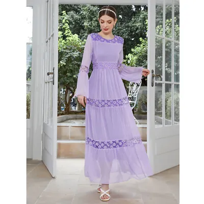 Moroccan Abaya Women Muslim Maxi Dress Islamic Kaftan Long Party Kaftan Ramadan • $35.92