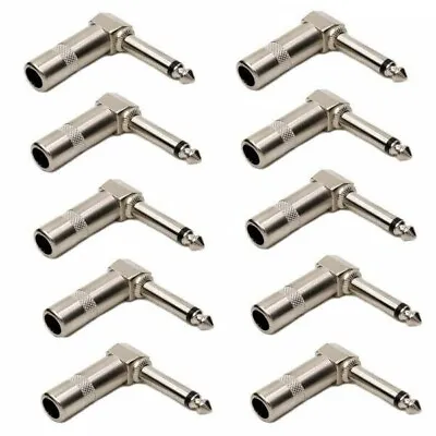 10x 1/4  Mono TS Right Angle Cord Audio Connector Phone Plug 6.35mm Cable Jack • $19.95