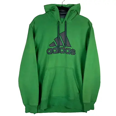 Vintage Adidas 2000's Green Embroidered Monogram Hoodie Size L • $59