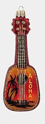 Hawaiian Ukulele Polish Glass Christmas Tree Ornament Decoration • $32.98