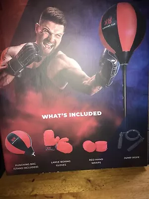 Red Knuckle Martial Arts Punching Bag On Stand With Accessories • $29.99