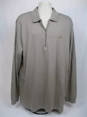 Greg Norman Mens 1/4 1/2 Half Zip Shirt XXL XX-Large 2XL LS Taupe Shark Golf NEW • $27.98