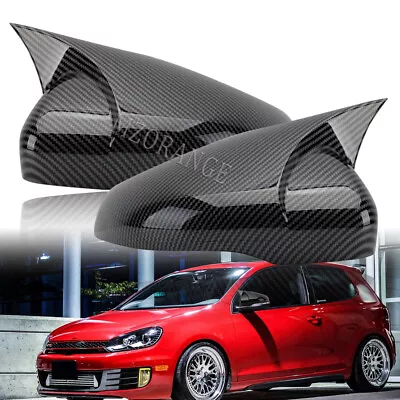 $27.82 • Buy Side Mirror Covers Caps For VW Golf 6 MK6 GTI GTD R 2009-2013 Carbon Fiber Look