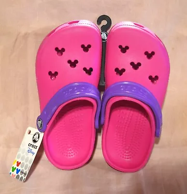 Disney Crocs Kids Mickey Fuschia/Purple Size M2/W4 NWT • $29.95