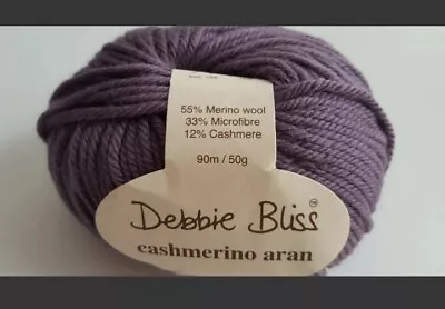 Debbie Bliss Cashmerino Aran Purple Yarn 300017 • $7