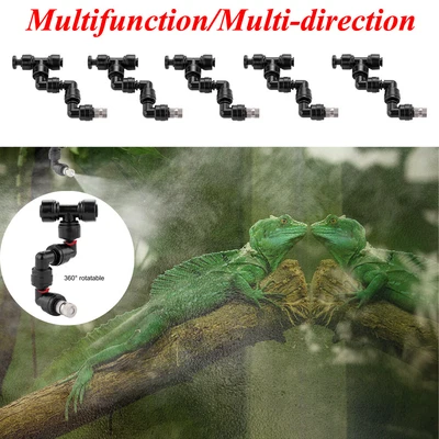 £15.39 • Buy Reptiles Pet Fogger 360° Adjustable Misting Nozzles Sprinkler Set Of 5 Misters