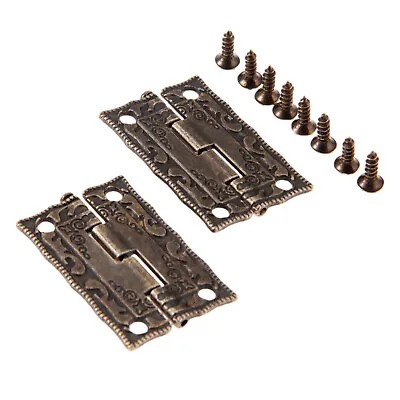 Mini Carved Furniture Cabinet Door Drawer Hinges Hardware Jewelry Box Butt Hinge • $6.59