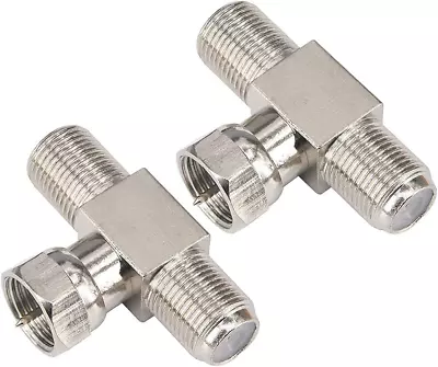 Kaunosta F Type RG6 Coaxial Cable Connector Splitter Combiner 3 Way T-Shape F To • £9.65