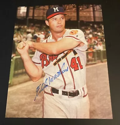 Eddie Mathews Milwaukee Braves Autographed MLB 8X10 Color Photo  • $24.95