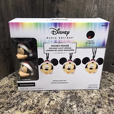 Disney Magic Holiday Blinking MICKEY MOUSE 8 LED Light String ~ NIB ~ • $21.99