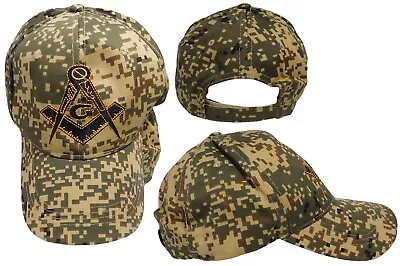 Mason Masonic Freemason Digital Camouflage Cotton Adjustable Embroidered Cap Hat • $12.88