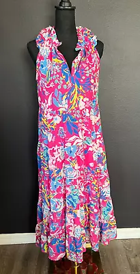 Mud Pie Women's Floral Maxi Dress Size Small Spring Summer Tiered Dress Flowy • $26.98