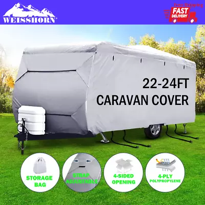 Weisshorn 22-24ft Caravan Cover Campervan 4 Layer Heavy Duty UV Carry Bag Covers • $159.95