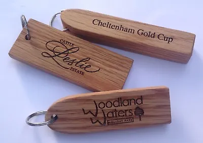 £7.20 • Buy Solid Engraved Oak Wooden Personalised Hotel Key Fobs Tags