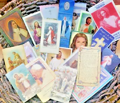 VTG Lot Holy Cards Masses Funerals Catholic Religious Kitsch Bookmark Ephemera • $12.99