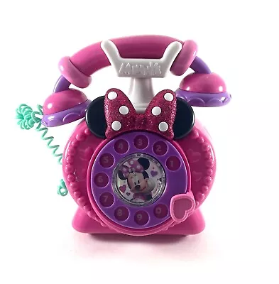 Disney Junior Minnie Mouse Ring Me Rotary Phone Pink Lights & Sounds • $11.99