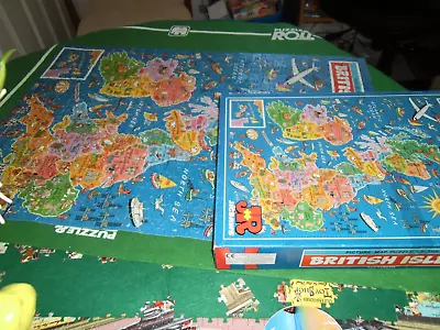 Picture Map Puzzle Of British Isles Jigsaw 500 Pieces Complete • £3.99