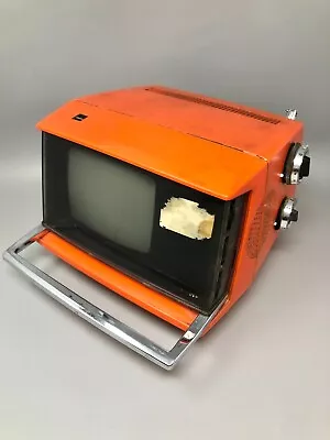 Vintage Sharp Space Age Portable TV Televsion - Orange - UNTESTED - 3S-111R • $85