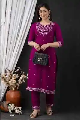 Beautiful Designer Kurti Set Indian Women's Party Wear Kurta Pant Set Clothes • $55.55