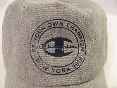 Champion Brand Dad Hat Unisex Gray Blue Logo New York 1919 Be Your Own Logo • $7.17