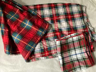 KINGSIZE Reversible Tartan 100% Cotton Brushed Duvet Cover &Cushion Cover ❤️🤍 • £10.50