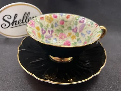 Shelley  Countryside Chintz  Footed Oleander  Cup And  Saucer  # 13700! • $376.20