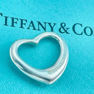 Tiffany & Co. Large Open Heart Pendant Top Elsa Peretti Sterling Silver 925 • $67.93