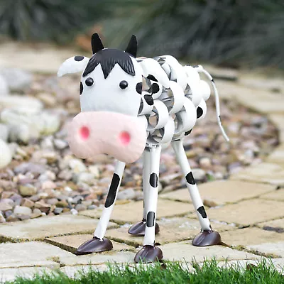 Metal Cow Garden Lawn Ornament Statue Figurine Farm Animal Sculpture Art Figure • £18