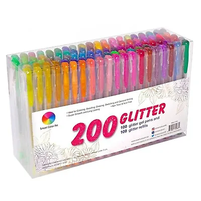 200 Pack Glitter Gel Pens Set Smart Color Art 100 Colors Gel Pens With 100 R... • $24.16