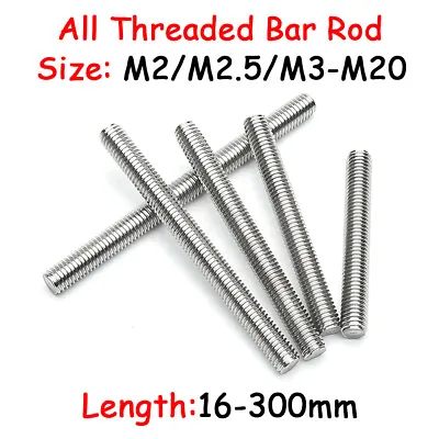 M2-M20 Threaded Bar Rod Studding Stud All Thread Rod A2 Stainless Steel DIN 976 • £4.14
