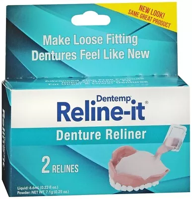 $9.99 • Buy Dentemp Reline-It Denture Reliner 2ct