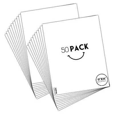 50 Pack White 11x14 Uncut Backing Boards Full Sheet For Pictures Frames Crafts • $41.99