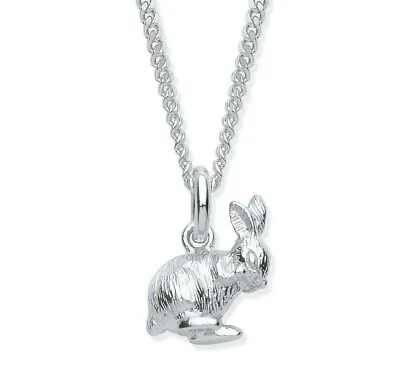 £16.95 • Buy Sterling Silver RABBIT Pendant / Necklace & 18 Inch Chain