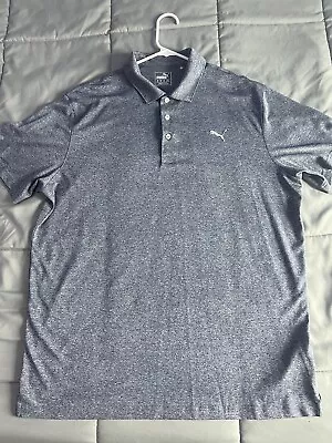 PUMA Golf Polo Shirt Size XL Mens Blue/Gray Short Sleeve • $12.99