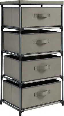 4-Tier Tall Closet Dresser With Drawers - Organizer And Small Fabric Storage For • £51.14