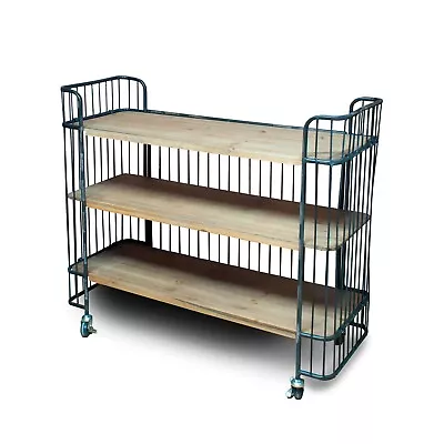 3 Shelf Home Retail Shelving Trolley Unit On Wheels With Cage Sides (DI2) • £209.87