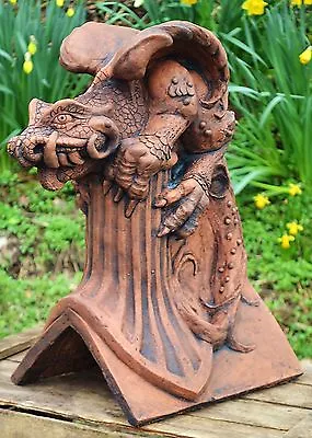 £169.99 • Buy Gothic Dragon Decorative Roof Finial 90° Angled Stone Ridge Tile New Design 48cm