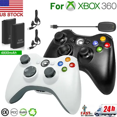 Wireless Wired Controller Gamepad For Microsoft XBOX 360 PC WIN & Battery Pack • $12.89