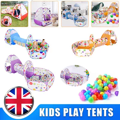 3 In1 Ocean Kids Baby Play Tent Pop UP Playhouse Baby Tunnel Ball Pit Portable • £11.49