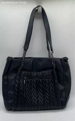 Authentic Simply Vera Vera Wang Womens Black Leather Tote Crossbody Handbag • $22.74