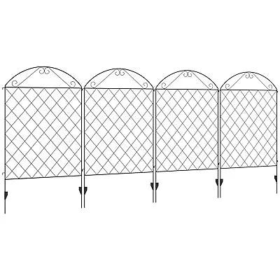 Outsunny 4PCs Decorative Garden Fencing 43in X 11.5ft Metal Border Edging • £79.99