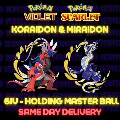 $4.99 • Buy Pokemon Scarlet And Violet -Koraidon And Miraidon - 6IV - Battle Ready