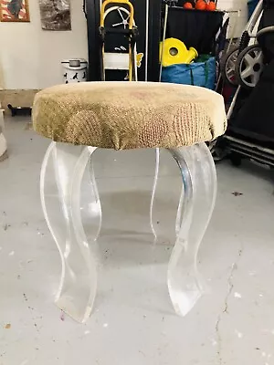 Vintage MCM Round Lucite Vanity Seat Chair • $299