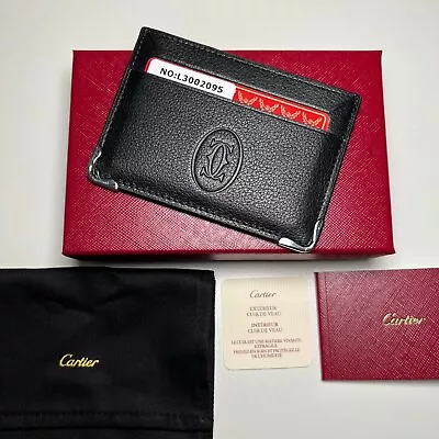 Cartier Card Holder Wallet - Black Leather • $175