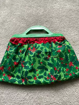 Knitting Sewing Bag Handbag Vintage Christmas Fabrics & Green Vintage Handles • $59.99