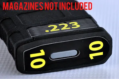 .223 MAGAZINE STICKERS Fits MAGPUL PMAG 30 GEN M3 MAGS YELLOW NUMBERS 7-12 • $11.50